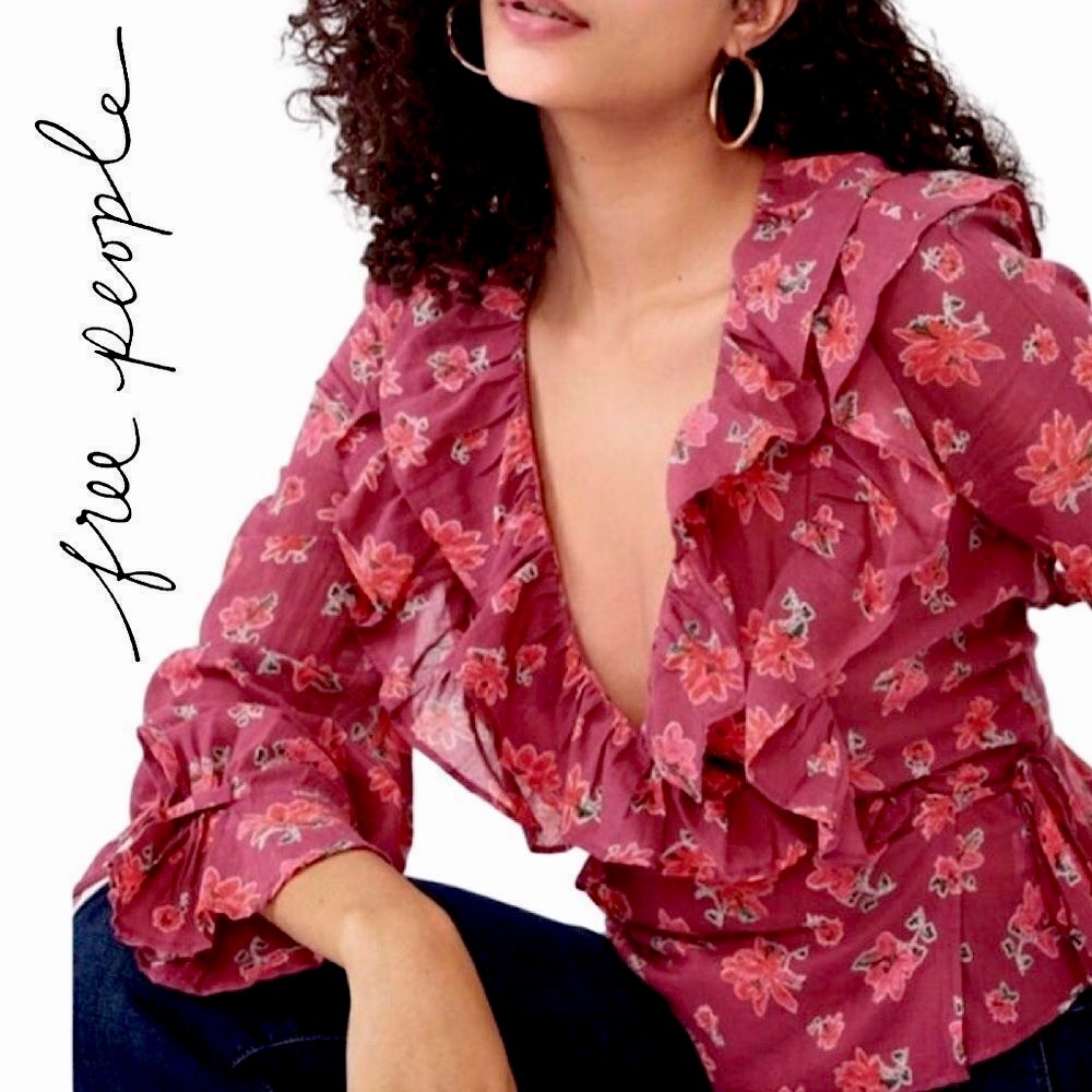 NWT Free People Amanda Ruffle Top